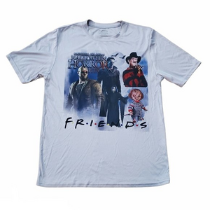 Halloween Horror Nights HHN Friends Shirt Small Freddy Jason Chucky Michael Myer